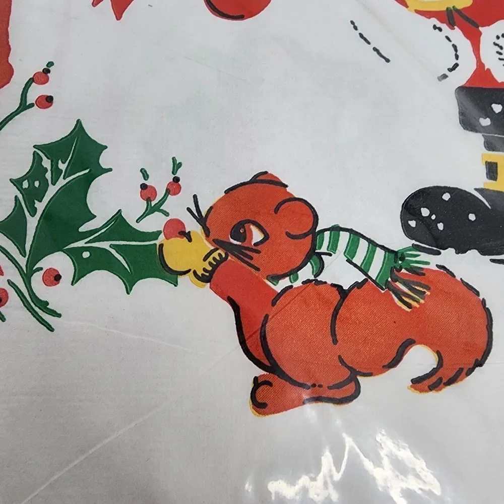 Reed Christmas Table Cover Santa‎ Holiday Decor Paper Material - Lot of 3